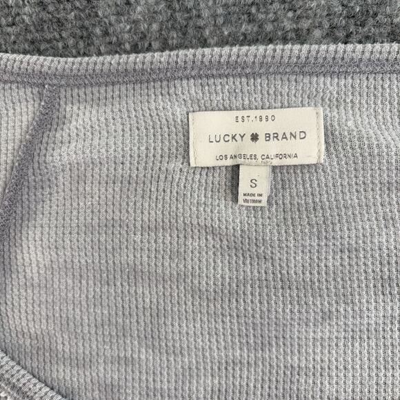 Lucky Brand Women’s Gray Tissue Thermal Waffle Knit Long Sleeve Size Small - Picture 3 of 5